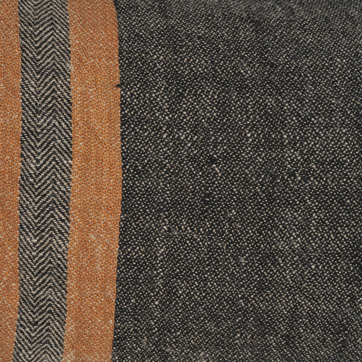 Mercer Lumbar Black w/ Orange Stripes Decorative Pillow Cover by Mercana at Eve Furniture