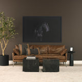 Mercer Lumbar Black w/ Orange Stripes Decorative Pillow Cover by Mercana at Eve Furniture