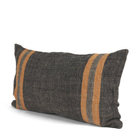 Mercer Lumbar Black w/ Orange Stripes Decorative Pillow Cover by Mercana at Eve Furniture
