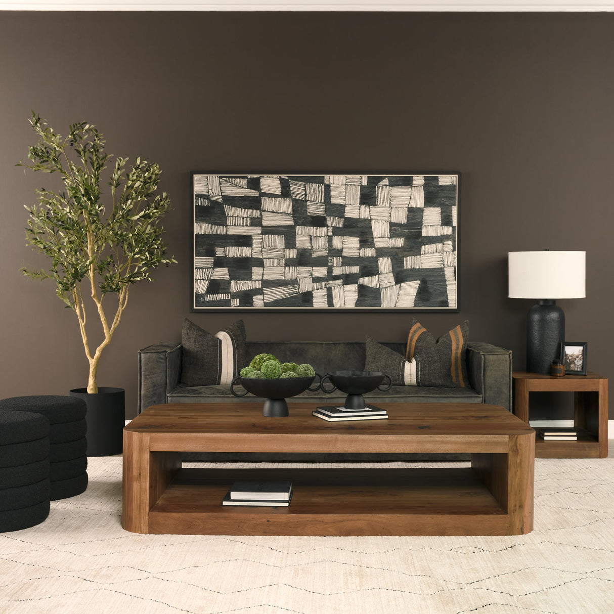 Mercer Square Black w/Orange Stripes Decorative Pillow Cover by Mercana at Eve Furniture