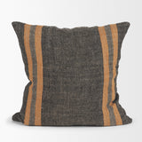 Mercer Square Black w/Orange Stripes Decorative Pillow Cover by Mercana at Eve Furniture