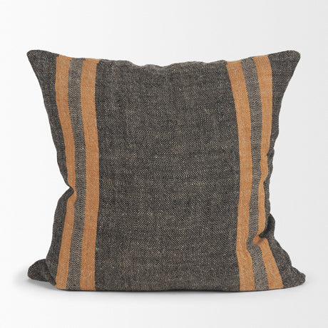 Mercer Square Black w/Orange Stripes Decorative Pillow Cover by Mercana at Eve Furniture