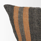 Mercer Square Black w/Orange Stripes Decorative Pillow Cover by Mercana at Eve Furniture