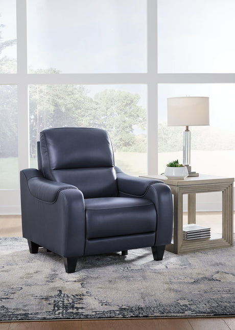Mercomatic Ocean Dual Power Leather Recliner by Ashley at Eve Furniture