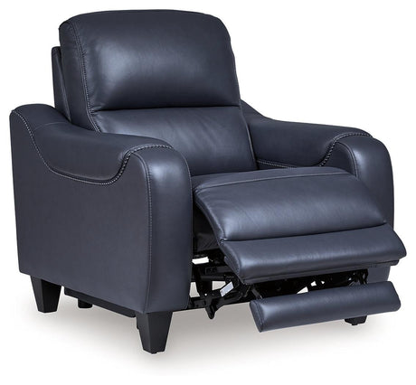 Mercomatic Ocean Dual Power Leather Recliner by Ashley at Eve Furniture