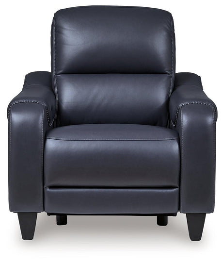 Mercomatic Ocean Dual Power Leather Recliner by Ashley at Eve Furniture