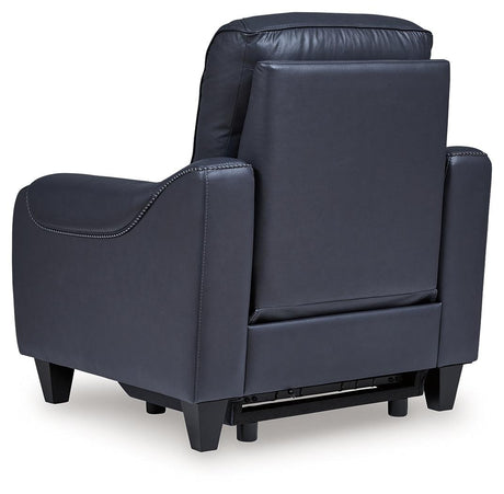 Mercomatic Ocean Dual Power Leather Recliner by Ashley at Eve Furniture
