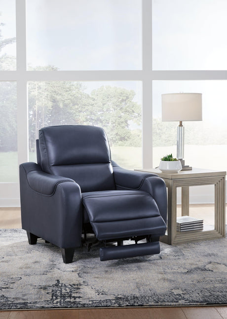 Mercomatic Ocean Dual Power Leather Recliner by Ashley at Eve Furniture