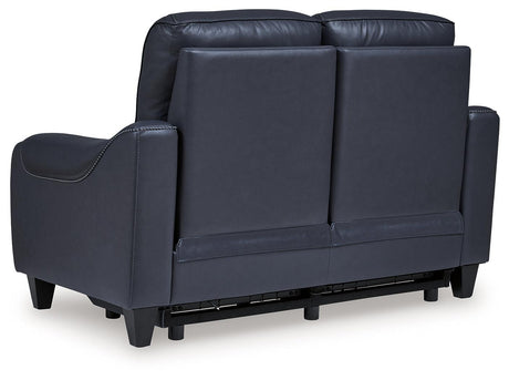 Mercomatic Ocean Dual Power Reclining Loveseat by Ashley at Eve Furniture