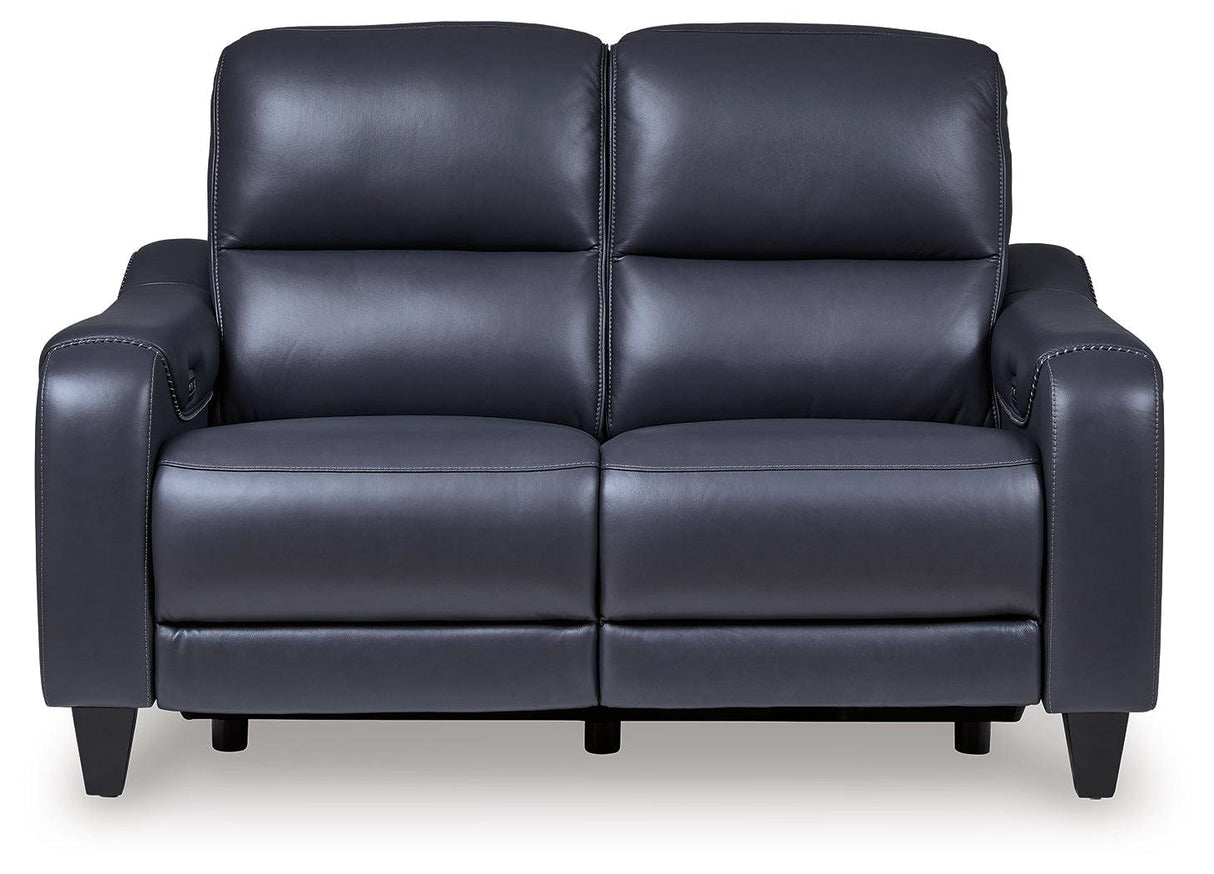 Mercomatic Ocean Dual Power Reclining Loveseat by Ashley at Eve Furniture