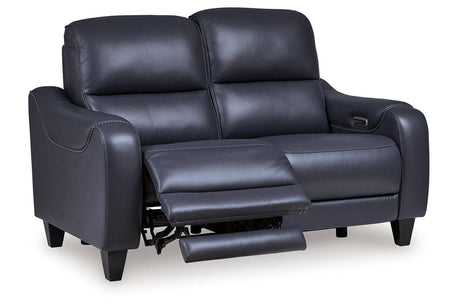 Mercomatic Ocean Dual Power Reclining Sofa and Loveseat by Ashley at Eve Furniture