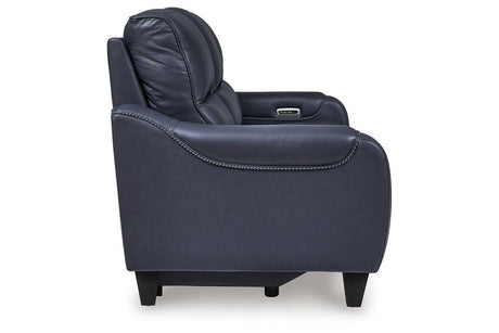 Mercomatic Ocean Dual Power Reclining Sofa and Loveseat by Ashley at Eve Furniture