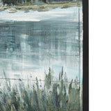 Mere Pond Lake Hand Painted on Wood Oil Painting by Mercana at Eve Furniture
