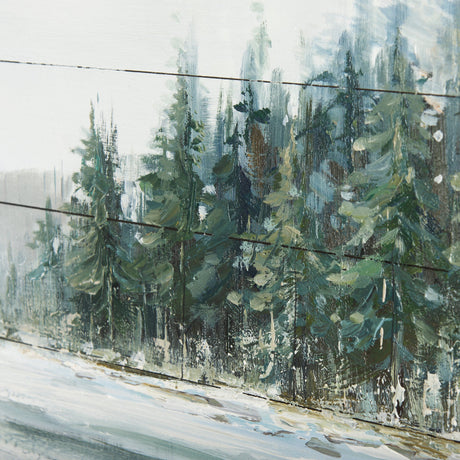 Mere Pond Lake Hand Painted on Wood Oil Painting by Mercana at Eve Furniture