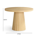 Meri Natural Round Dining Table by TOV Furniture at Eve Furniture