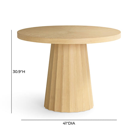 Meri Natural Round Dining Table by TOV Furniture at Eve Furniture