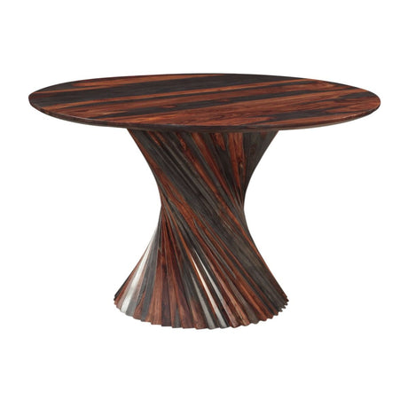 Meridian 48" Round Dining Table with Spiral Base in Capri Sheesham by Home Trends & Design at Eve Furniture