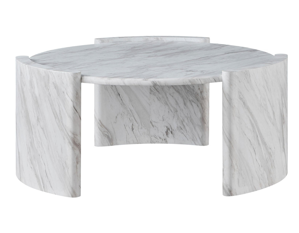 Merino Faux-Marble Round Cocktail Table