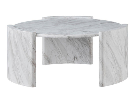 Merino Faux-Marble Round Cocktail Table by Steve Silver at Eve Furniture