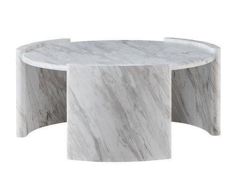 Merino Faux-Marble Round Cocktail Table by Steve Silver at Eve Furniture