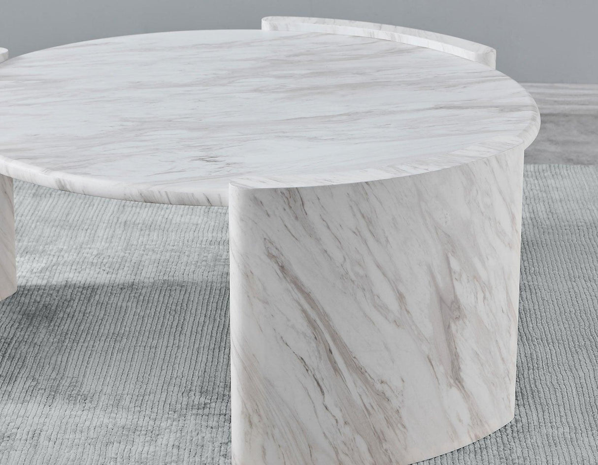 Merino Faux-Marble Round Cocktail Table by Steve Silver at Eve Furniture