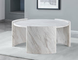 Merino Faux-Marble Round Cocktail Table by Steve Silver at Eve Furniture