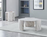 Merino Faux-Marble Round End Table by Steve Silver at Eve Furniture