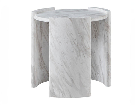 Merino Faux-Marble Round End Table by Steve Silver at Eve Furniture