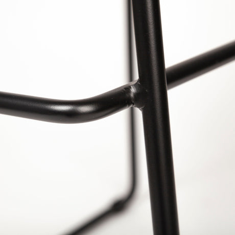 Meritt Brown Leather Seat Black Metal Frame Stool by Mercana at Eve Furniture