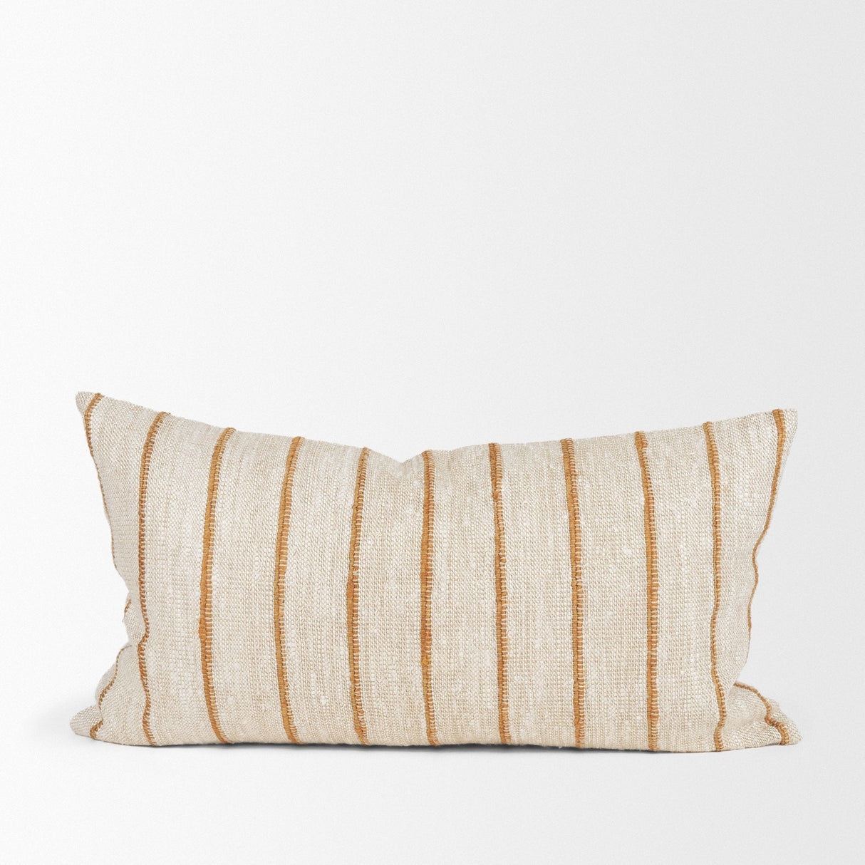 Merrick Lumbar Natural Beige w/ Orange Stripes Decorative Pillow by Mercana at Eve Furniture