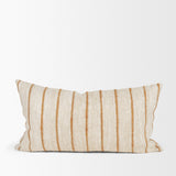 Merrick Lumbar Natural Beige w/ Orange Stripes Decorative Pillow by Mercana at Eve Furniture