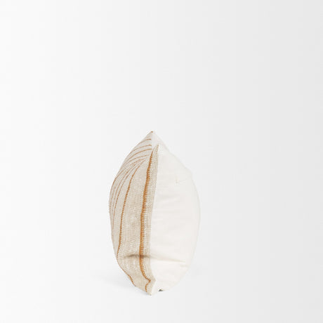 Merrick Lumbar Natural Beige w/ Orange Stripes Decorative Pillow by Mercana at Eve Furniture