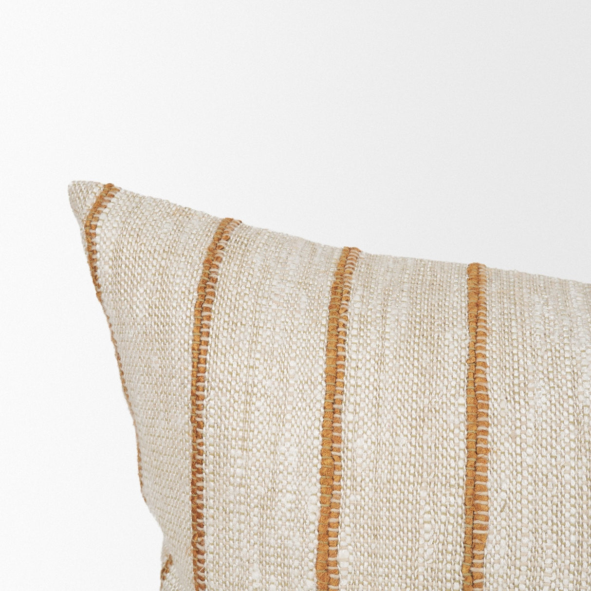 Merrick Lumbar Natural Beige w/ Orange Stripes Decorative Pillow by Mercana at Eve Furniture