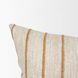 Merrick Lumbar Natural Beige w/ Orange Stripes Decorative Pillow by Mercana at Eve Furniture