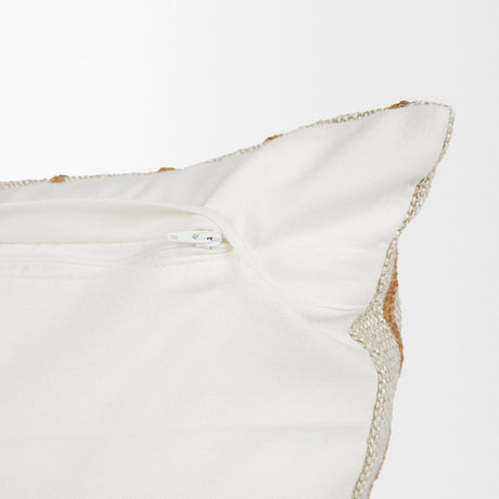Merrick Lumbar Natural Beige w/ Orange Stripes Decorative Pillow by Mercana at Eve Furniture