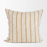 Merrick Square Natural Beige w/ Orange Stripes Decorative Pillow by Mercana at Eve Furniture