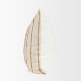 Merrick Square Natural Beige w/ Orange Stripes Decorative Pillow by Mercana at Eve Furniture