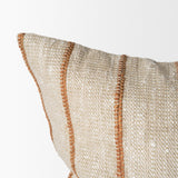 Merrick Square Natural Beige w/ Orange Stripes Decorative Pillow by Mercana at Eve Furniture