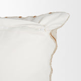 Merrick Square Natural Beige w/ Orange Stripes Decorative Pillow by Mercana at Eve Furniture