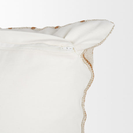Merrick Square Natural Beige w/ Orange Stripes Decorative Pillow by Mercana at Eve Furniture