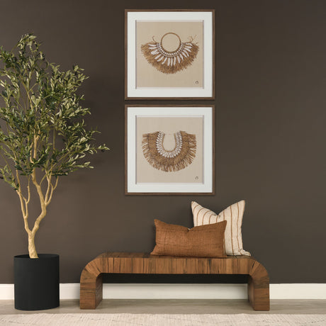 Merrick Square Natural Beige w/ Orange Stripes Decorative Pillow by Mercana at Eve Furniture