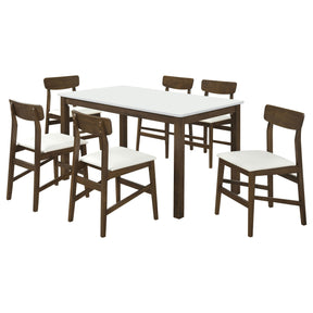 Merrin Off White And Walnut 7-Piece 55-inch Rectangular Dining Room Set by Coaster at Eve Furniture