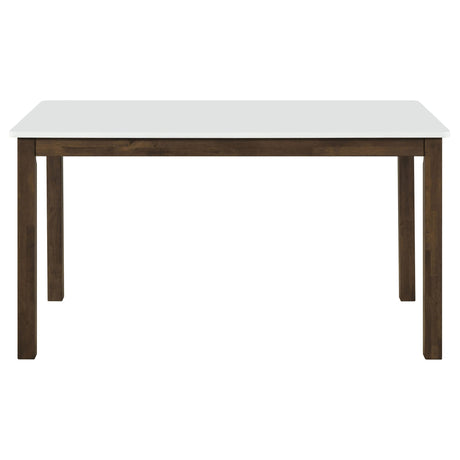 Merrin White And Walnut 55-inch Rectangular Dining Table by Coaster at Eve Furniture