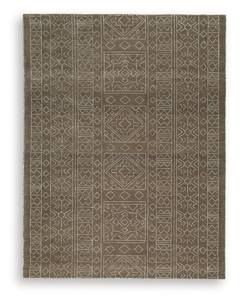 Merrittman Brown/Ivory Large Rug by Ashley at Eve Furniture