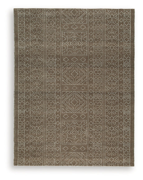 Merrittman Brown/Ivory Large Rug by Ashley at Eve Furniture