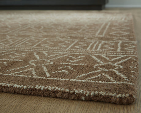 Merrittman Brown/Ivory Medium Rug by Ashley at Eve Furniture