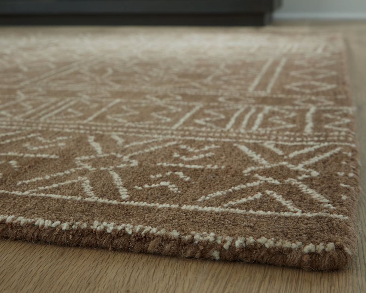 Merrittman Brown/Ivory Medium Rug by ASHLEY FURNITURE at Eve Furniture
