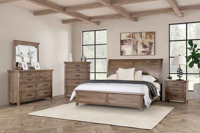 Merthyr Brown 4-Piece Queen Bedroom Set by Furniture of America at Eve Furniture