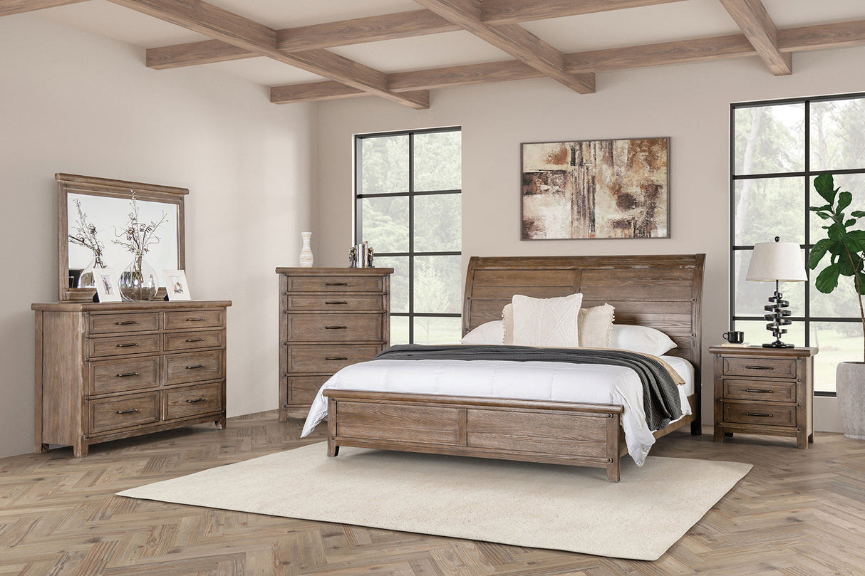 Merthyr Brown King Bed by Furniture of America at Eve Furniture