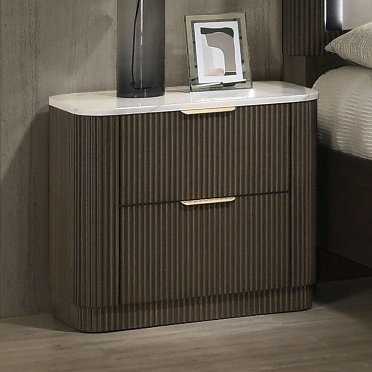 Merthyr Dark Walnut Nightstand by Furniture of America at Eve Furniture